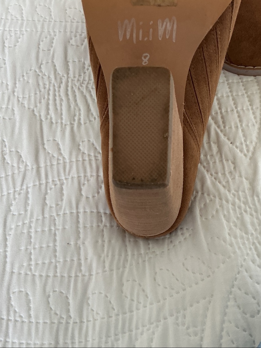 Mi.iM Brown Suede Pointed-Toe Mule Heels